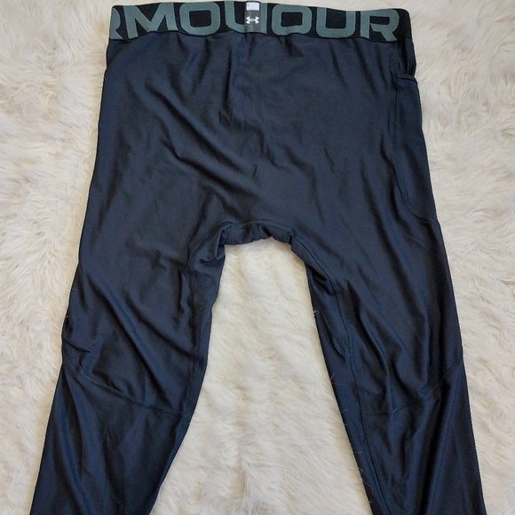 Under Armour Men's Black HeatGear Compression Capri Crop Tights Size XL - Picture 2 of 9